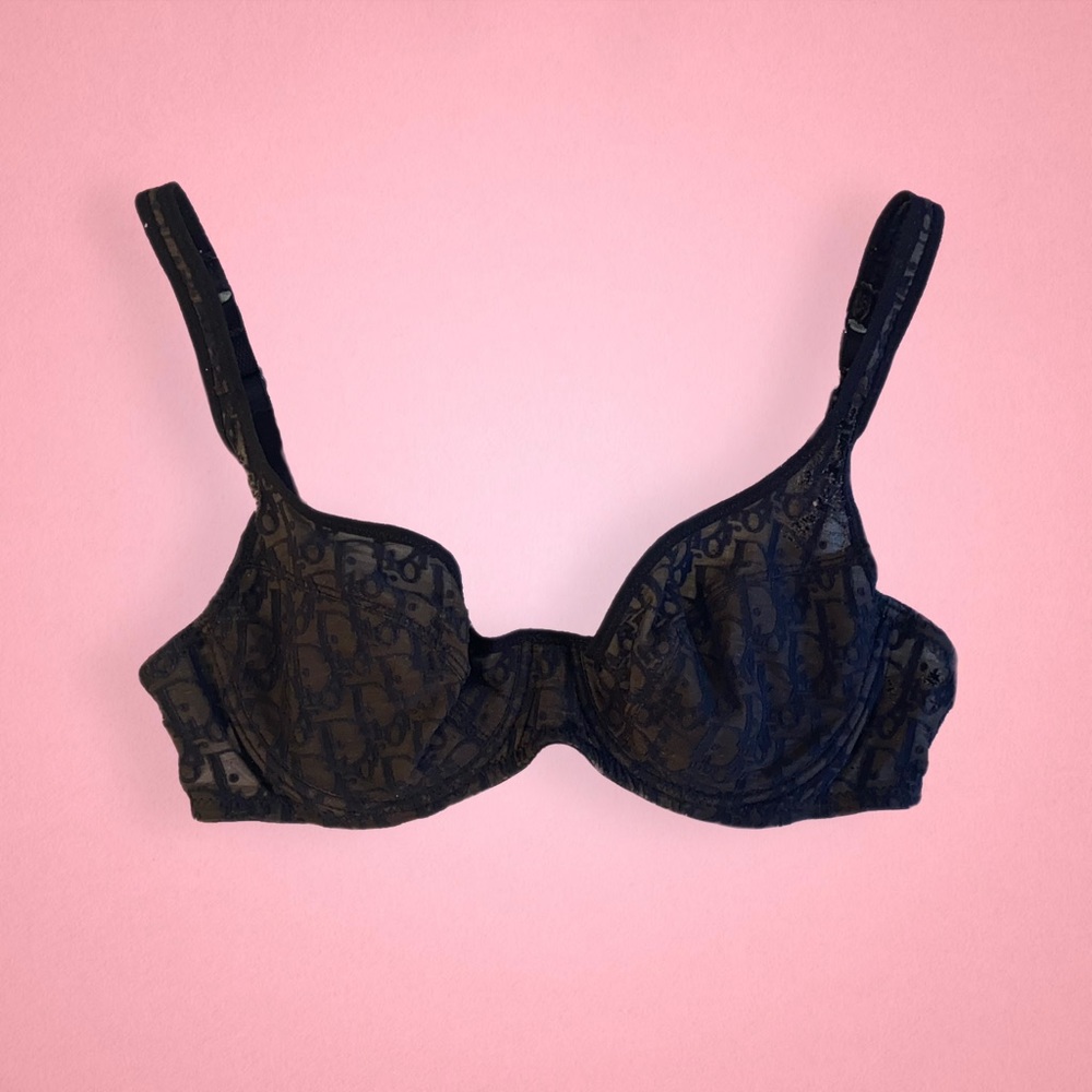 Dior monogram sheer mesh underwire bra